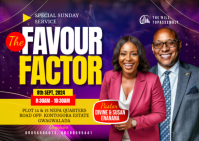 Purple Professional Special Sunday Service A6 template