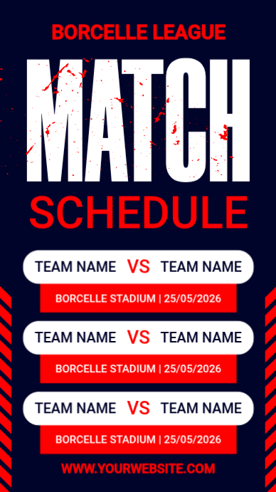 Purple Professional Sports Match Schedule Instagram Story Template ...