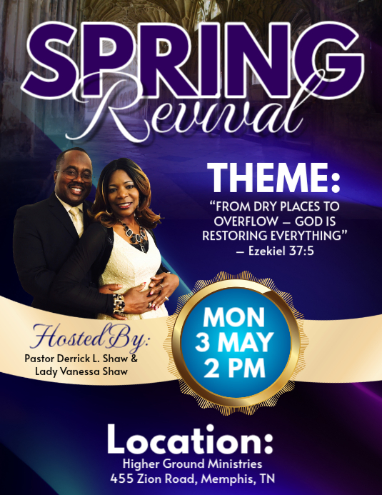 Purple Professional Spring Revival Event Flyer Template | PosterMyWall