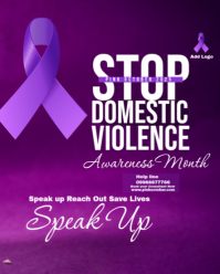 Purple Professional Stip Domestic Violence Awareness Post  Design  Instagram Portrait template