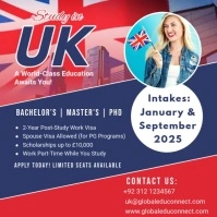 Purple Professional Study In The Uk Instagram Post template