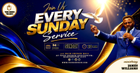 Purple Professional Sunday Church Service Facebook Shared Image template