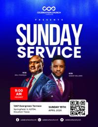 Purple Sunday Church Service Flyer Template