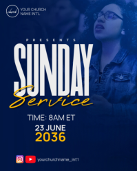 Purple Sunday Church Service Instagram Portrait Template