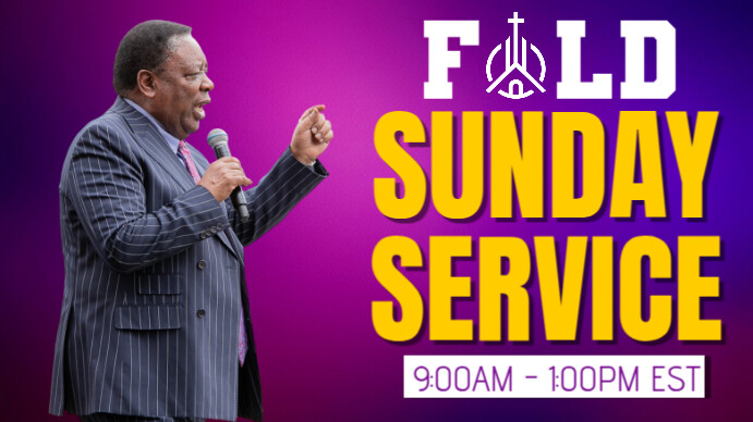 Purple Professional Sunday Service Digital Display (16:9) Template ...