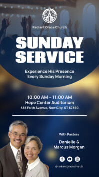 Purple Professional Sunday Service Flyer Instagram Story template
