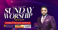 Пурпурный Sunday Worship Service Изображение, которым поделились на Facebook Template