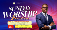 Purple Professional Sunday Worship Service Facebook Shared Image template