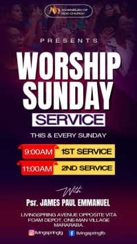 Purple Sunday Worship Service Instagram Story Template