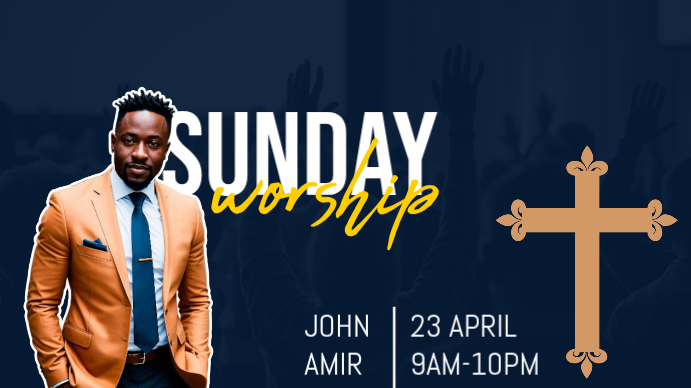 Purple Professional Sunday Worship Service YouTube Thumbnail Template ...