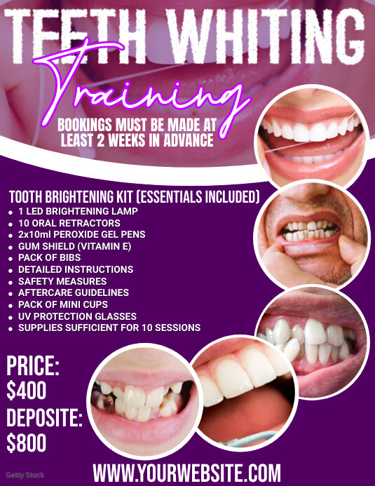 Purple Professional Teeth Whitening  Flyer (u template