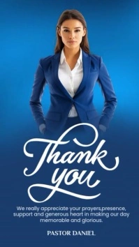 Purple Professional Thank You Card Template Instagram Story