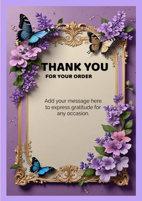 Copy of Purple Professional Thank You For Your Order Design A4 ...