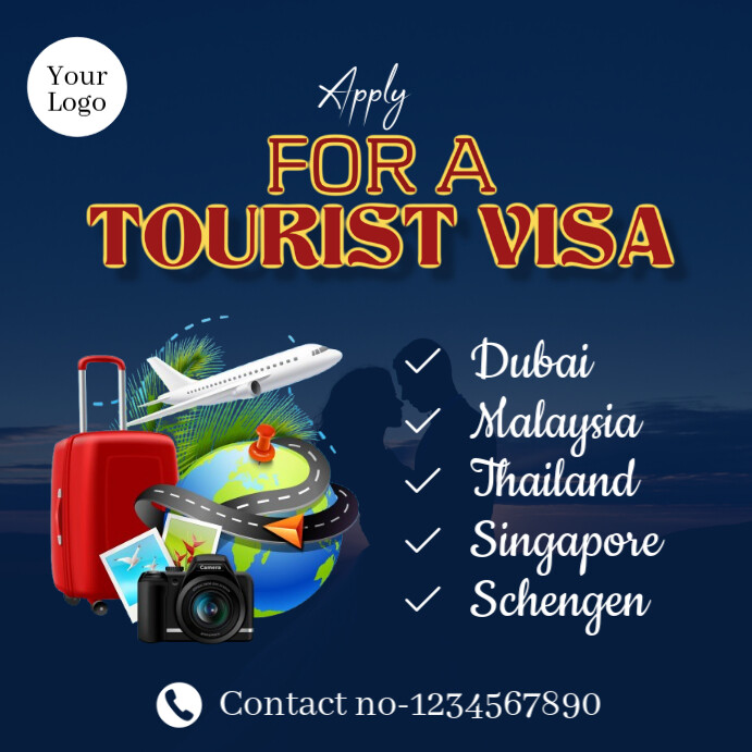 Purple Professional Tourist Visa Instagram Post template