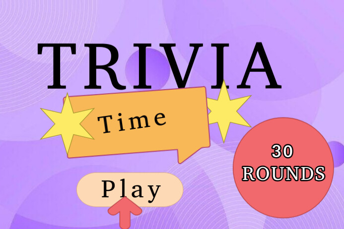 Trivia Reminder Purple Professional Trivia Day Design Template Poster | PosterMyWall