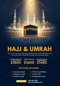 Purple Professional Umrah Hajj Package A5 template
