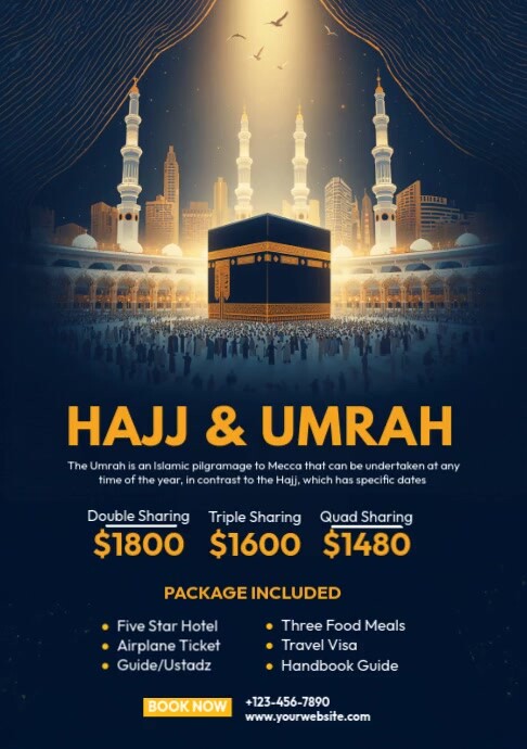 Purple Professional Umrah Hajj Package A5 template