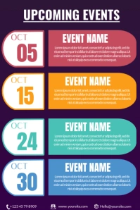 Purple Professional Upcoming Events Poster template