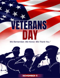Purple Professional Veterans Day Flyer (us Letter) template