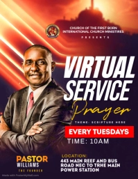 Purple Virtual Church Service Flyer Template
