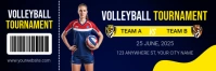 Purple Professional Volleyball Match Ticket Twitter Banner template