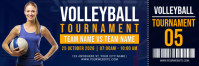 Purple Volleyball Tournament Tajuk Twitter Template