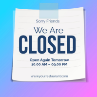Purple Professional We Are Closed  Instagram Post template