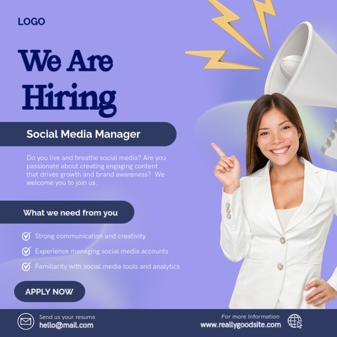 Plantilla de Purple professional we are hiring instagram post ...