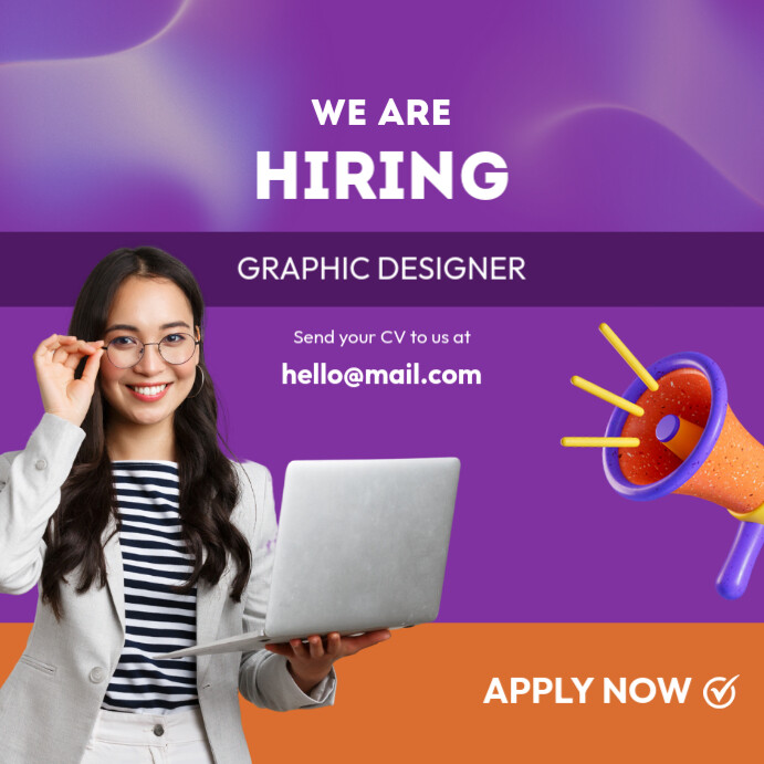 Copy of Purple Professional We Are Hiring Instagram Post | PosterMyWall