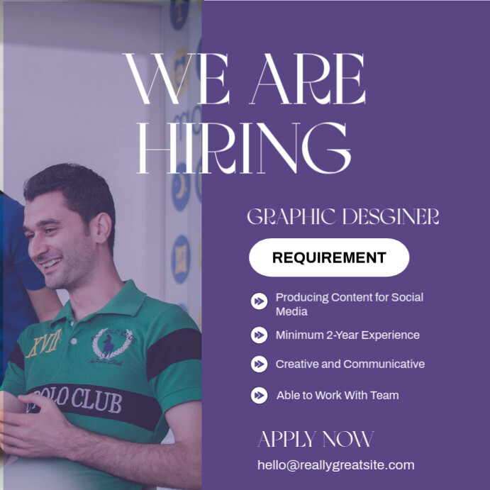 Purple Professional We Are Hiring Instagram Post Template | PosterMyWall