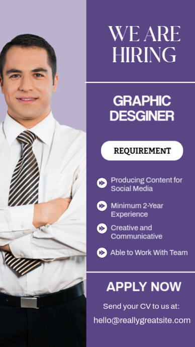 Purple Professional We Are Hiring Instagram Story Template | PosterMyWall