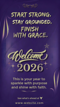 Purple Professional Welcome 2026 Instagram Story Instagram-Story template