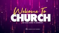 Purple Professional Welcome To Church Motion, 16 9 Display Slide, Church Video Background, Worship S template