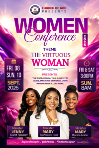 Purple Women's Conference Poster Template