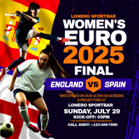 Purple Professional Women's Euro 2025 Final Game Day Instagram Post Iphosti le-Instagram template