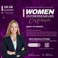 Purple Professional Women Entrepreneurs Conference Instagram Post template