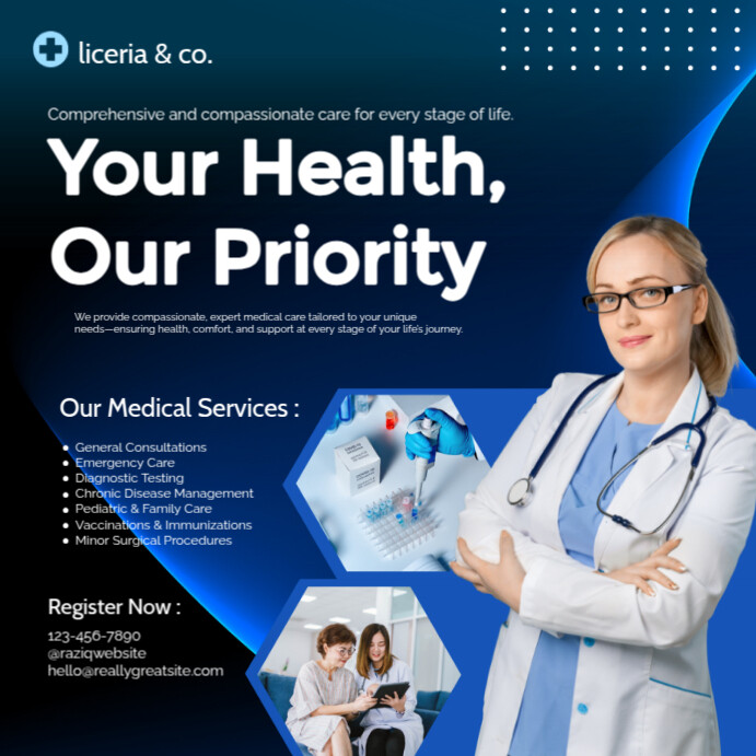 Purple Professional Your Health Instagram Post Template | PosterMyWall