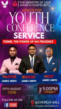 Purple Youth Conference Digital Display Template
