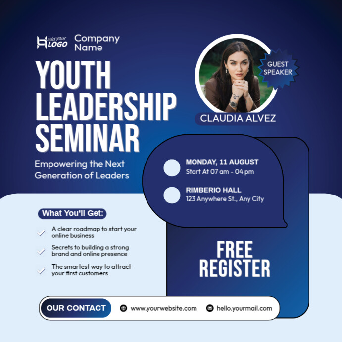 Purple Professional Youth Leadership Seminar Instagram Post Template ...