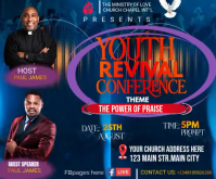Lilla Youth Revival Conference Rectángulo Mediano Template
