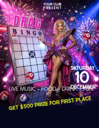 Purple Professionale Grag Bingo Volantino (us Letter) template