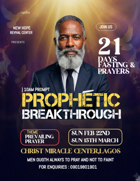 Copy of Purple Prophetic Breakthrough Event Flyer | PosterMyWall