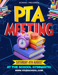 Purple PTA Meeting Flyer Template