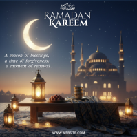 Purple Ramadan Kareem Instagram Post template