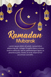 Purple Ramadan Poster Affiche template