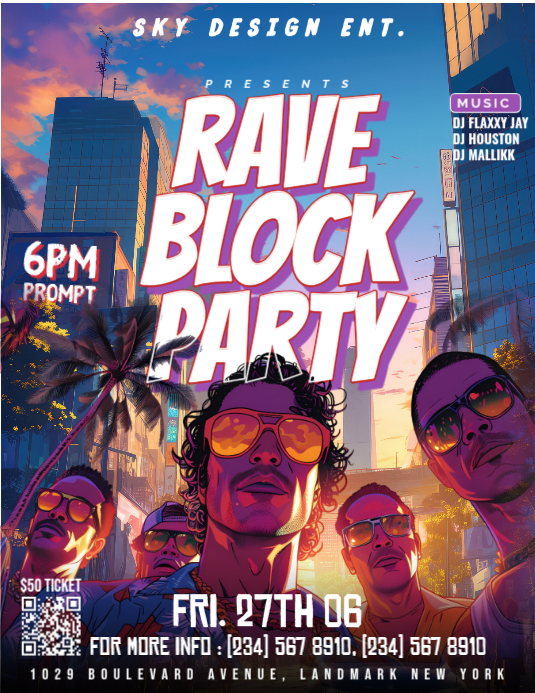 Lavender Rave Copy of Purple Rave Block Party Flyer | PosterMyWall