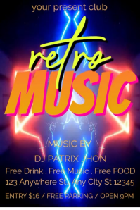 Purple Retro Music Event Poster Video Plakat template