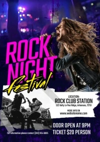Purple Rock Night A5 template