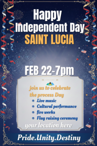Purple Saint Lucia Independence Day Celebration Pinterest Graphic template