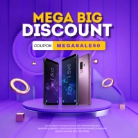 Purple Sale Mockups Square (1:1) template